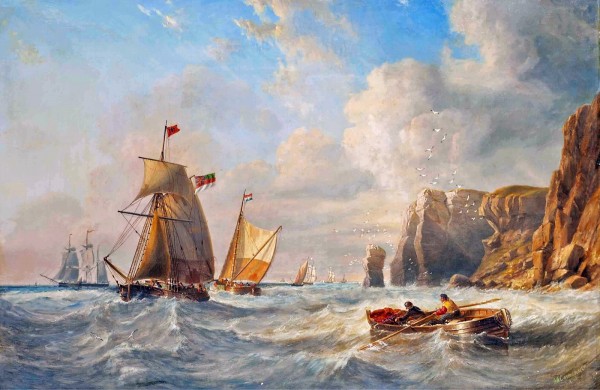 HMS Endymion rescuing a French two-decker by Ebenezer Colls